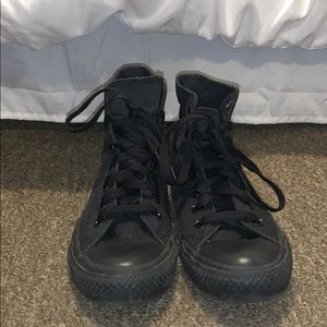 All black high top converse